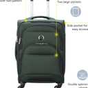 DELSEY PARIS Sky Max 2.0 Softside Expandable Luggage with Spinner Wheels, Green, Checked-Large, 28 Inch