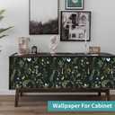 Removable Peel and Stick Wallpaper Boho 17.5 x 197 in Floral Wallpaper for Bedroom Bathroom Easy Peel Off Wallpaper Stick on Wallpaper Contact Paper Renter Friendly Wall Paper (Dark)