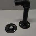 Industrial L Pipe Shelf Brackets for 8-16 in Depth Wood Heavy-Duty 3/4" Iron,Wall Mount Floating Shelf Bracket L Metal Pipe Shelving Brackets for Wood-Black DIY Pipe Shelves(7.5*3.1 Inch 4 Pack)