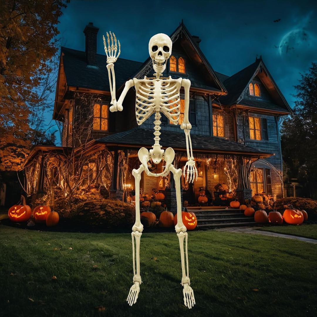 Life Size Skeleton for Halloween: 5.4ft Realistic Human Skeleton, 165cm