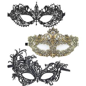 Black Gold Lace Masks Masquerade Masks for Women Couples,Men Mardi Gras Mask,Adults Party Costume Venetian Dress