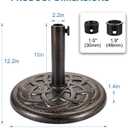 Jarka&Co Patio Patio Umbrella Base Stand - 20 lbs 16.5" Heavy Duty Outdoor Umbrella Stand, Market Umbrella Holder for Pool, Garden, Backyard, Beach, No Water or Sand Required, Round Bronze