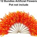 Ivydale Artificial Flowers for Outdoor Spring Decoration, 12 Bundles Eucalyptus Fake Plants UV Resistant, Faux Flowers Plastic Greenery Bushes Shrubs for Home Porch Outside Decor (Fall)