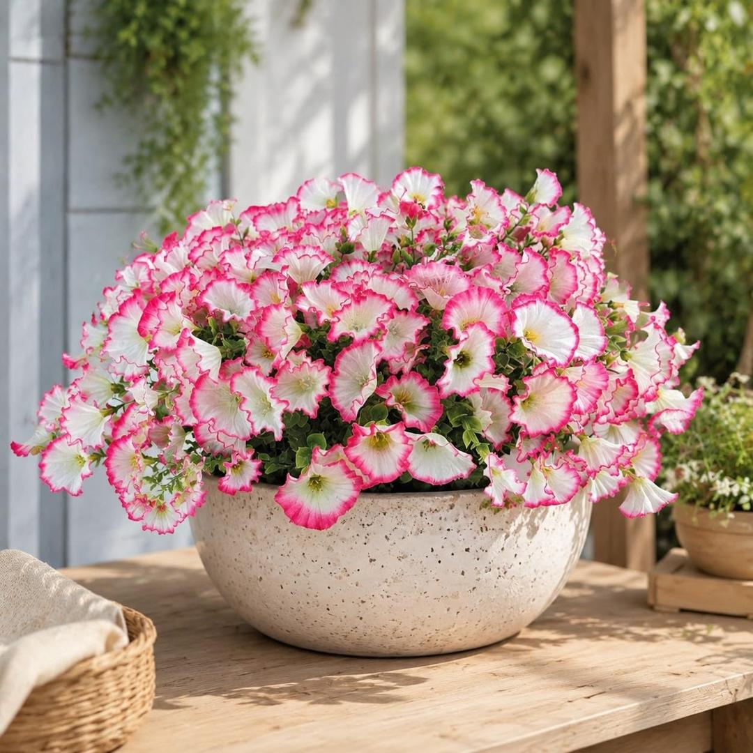 Aisamco Artificial Silk Flowers for Outdoor Decoration,12 Bundles Faux Flowers Colorful Morning Glory with Eucalyptus Fake Plants Greenery UV Resistant for Outside Front Door Planter Porch Patio Yard