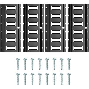FamilyKit 4 Pack 1FT E Track Rails, Heavy Duty E Track Tie-Down Rail Kit for Cargo Securement in Trucks, Trailers, Vans, Warehouses, Garages, Workshops, E-Track Accessories with Screws (1FT, 4 Pack)