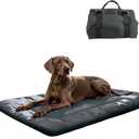 YOFANG Extra Large Outdoor Travel Dog Bed Mat, 47"x32" Waterproof Anti-Slip Kennel Pad, Washable Nylon Camping Bed, Portable Foldable Crate Mat for Large/Medium Dogs, Indoor Outdoor Car Pet Mat Grey