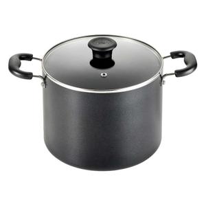 T-Fal Essentials Black Stock Pot, 8qt