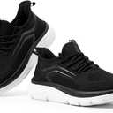 FitVille Men's Wide Walking Shoes Athletic Sneakers Lightweight Workout Slip-on Shoes for Flat Feet - Cloud Strider V1 (12 X-Wide, Black)