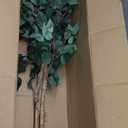 Nearly Natural 3ft Triple Trunk Artificial Ficus Tree with Natural Wood Trunks, Fake Tree for Indoor Home Decor, Faux Ficus Tree with Black Nursery Pot