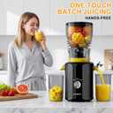 300W Cold Press Juicer with 5.8" Extra-Large Feed Chute, Slow Masticating Juicer Machines for Fruits and Vegetables, High Juice Yield, Easy to Clean, Family Use, BPA Free (Black & Grey)