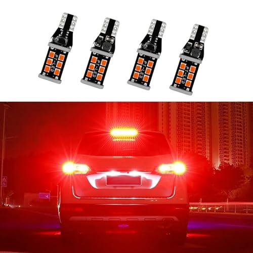 RGOAANC 4PCS 912 921 LED Bulb for Backup Reverse Lights, Break Light Bulb, 2835-15SMD Bright Turn Signal Brake Light, Car Accessories W16W Stable IC Drive Bulb Replacement for Vehicles (Red)