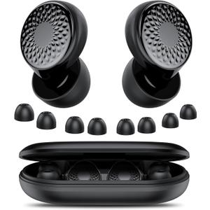 Ear Plugs for Sleeping Noise Cancelling, 50dB Soft Earplugs for Concert, Reusable Ear Plugs for Noise Reduction with Case & 8 Eartips, for Sleeping, Concert, Working, Studying, Traveling (Deep Black)