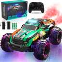 BLUEJAY Remote Control Car, 1:16 All Terrain High Speed RC Cars Truck for Boy, Rechargeable Monster RC Truck with Cool LED Lights & Spray, RC Cars Toys Gifts for Adults Kids Boys Girls 4-7 8-12 (Orange)
