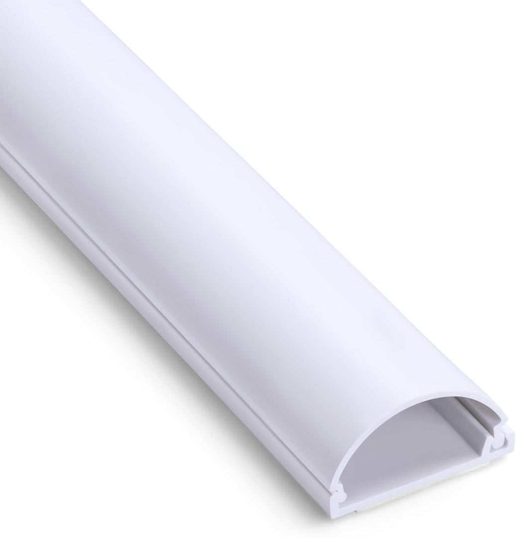 Cord Hider 39in, Cable Hider for 2-4 Cords, Cord Covers for Wires on Wall, Wire Covers for Cords Wall Mount TV, Cable Raceway White, 1 x L39in, W1.4in x H0.7in