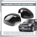 51162754913 51162754914 Left Right Side Mirror Cover Caps Compatible with Mini R55 R56 R57 R58 R59 R60 R61 2007-2016 Manual Folding Mirrors Only, Pair Rearview Mirror Cap Glossy Black