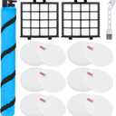 AZ2000 Filter Replacement for Shark Vertex DuoClean PowerFins AZ2002 AZ2000 AZ2000W AZ2001AMZ Upright Vacuum, Part #1483FC2000 XHFAZ2000 XFFKAZ2000, 1 Brushroll, 2 HEPA + 6 Foam Felt Filters