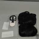 2PCS Messy Bun Hair Piece Tousled Updo with Tendrils Wavy Curly Hair Bun Scrunchies Ponytail Extension Elastic Band Hairpieces For Women (Dark Black)