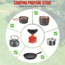 Portable Outdoor Camping Stove, With Powerful Firepower of 10000 BTU,Quickly Boil 1.5L of Water in 4 Minutes and 30 Seconds,Compatible with Propane/Butane Gas Tanks,Windproof Stove