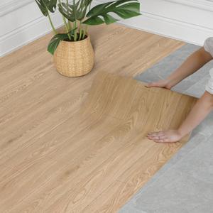 WIFEA Self Adhesive Vinyl Flooring Roll 23.6"x 118"/19 Sq.Ft Wood Grain Peel Stick Floor Tiles, Wear-Resistant and Waterproof Vinyl Plank Flooring for Bedroom Living Room Office Balcony Light Walnut