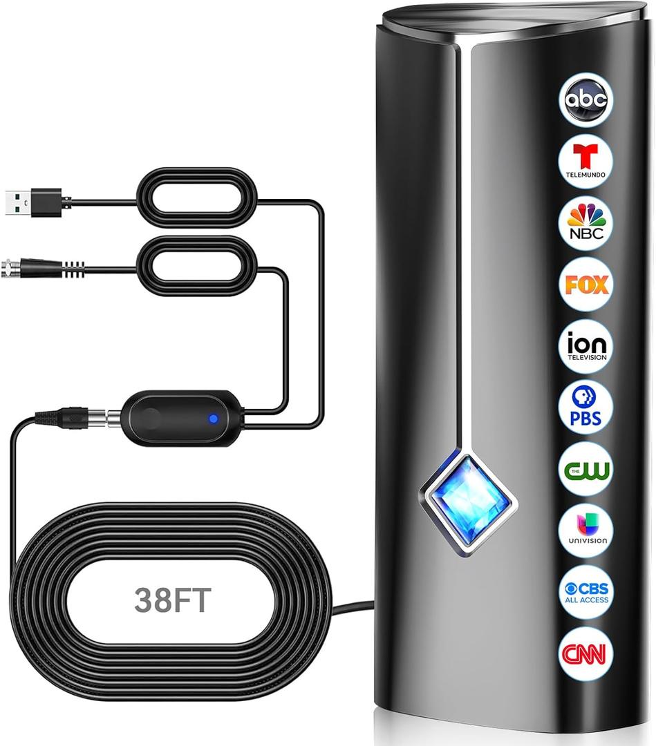 360 Reception 3600+ Miles Range Digital Antenna for Smart TV with Amplifier
