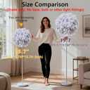 Waneway 15.7 inches Feather Lamp Shade for Ceiling Pendant Light, Lampshade for Table Lamp and Floor Lamp for Living Room, Bedroom, Wedding or Party Decoration, Grey