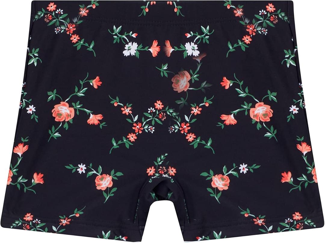 Kanu Surf Girls Swimming Bottom UPF 50 Girl's 'Boy' Short (14, Rose Garden Black)