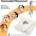 Ear Piercing Pillow for Side Sleepers with Ear Inflammation & Pressure, Soft Velvet Adjustable Ear Guard Pillow with Removable & Washable Cover (Ivory, Pillow & Cover)