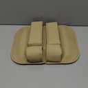 2-Pack Car Leather Cup Holder Gap Bag, Adjustable Car Seat Gap Storage Box Leather with Cup Holder for Phones Glasses Keys Cards (Beige. Driver- Passenger)