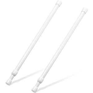 Tension Rod 16 to 28 Inch, Goowin Small Tension Rod, 5/8" Diameter No Drilling Expandable Short Tension Rods Spring Rods, Tension Rods for Closet, Cupboard, Hanging Clothes, 2 Pack, White