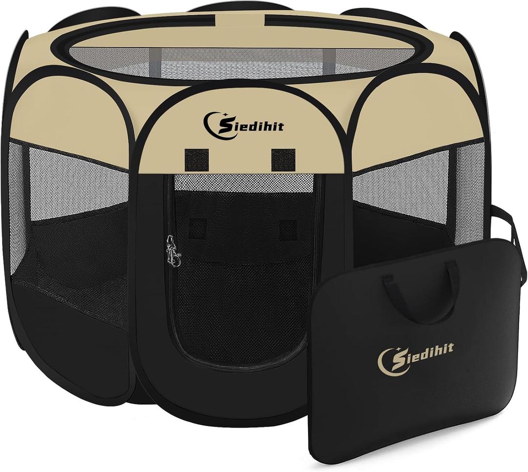 Siedihit Dog Cat Playpen, Medium Puppy Pet Playpen, Dog Crate Tent Cage