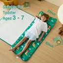beeweed Toddler Nap Mat, Rollup Design Kid Sleeping Mat with Removable Pillow & Minky Blanket, Toddler Sleeping Bag for Daycare Preschool Travel Camping, 54"L x 52"W