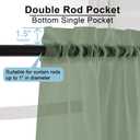 OWENIE Sage Green Sheer Curtains 96 Inches Long 2 Panels Set, Elegant Sheer Curtains for Bedroom Living Room, 2Pcs Each 42" W x 96" L,Total Wide 84 Inch, Sage Green
