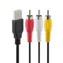 Herfair USB to RCA Cable, 4.9ft, USB A 2.0 Male to 3 RCA Male Phono AV Cable for DVDs, Digital Cameras, Camcorder Connecting TV/PC