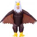 Inflatable Bald Eagle Costume for Adult Blow up Eagle Mascot Costume Outfit Funny Independence Day Parade Patriotic Costume Suit