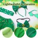 St. Patrick's Day Costume for Girls & Women, Green Shamrock Tutu Skirt with Socks & Accessories (Age 14+)