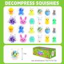 24 Pack Easter Squishies for Kids, Kawaii Mini Bunny Squeeze Toys, Bulk Squishy Squeeze Ball Set Anti-Anxiety Stress Relief Toys for Easter Basket Fillers Egg Fillers Party Favors (Easter Bunny-24)