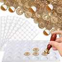 Palksky Wax Seal Mat, 30-Cavity Silicone Molds with 250 PCS Adhesive Dots, for DIY Craft, Paper, Cardboard, Indoor Use, Set of 2