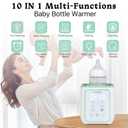 Freebaby Bottle Warmer, 10-in-1 Fast Baby Bottle Warmer for Breast Milk & Formula,Milk Warmer with Multi-Temperature Setting,Auto Shut-Off,Defrost & Food Heating,Fit for All Bottles(Green)