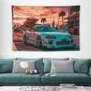 FeoYoed Tapestry Wall Hanging Sunset Jdm Car A80 City Aesthetic Decoration For Bedroom Living Room Wall Art Tapestries 40"x60"