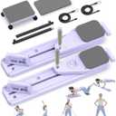 Pilates Board, 12 in 1 Mini Plilates Reformer Set, Multifuncional Portable Pilates Reformers Board for Home Workout, Free Combination 100+ Exercise Mode (Purple)