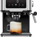 Chefman Chefman CraftBrew Espresso Machine, 15 Bar Pump Digital Coffee Maker with Steam Rod for Lattes and Cappuccino, Compact with 1.8L Removable Water Tank - Stainless Steel