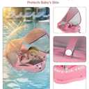 Mambobaby Baby Float with Canopy for PoolInfant Toddler Swim Float for Outdoor, UPF 50+ Sun Protection Solid Pearl-Foam Soft Skin-Friendly Fabric Material Baby Boat Float 3-24 Months