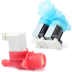 W11688994 & W11688995 Washer Cold and Hot Water Inlet Valve Set 1/2 in Threaded NPT Replacement for Whirlp Washing Machine Parts Replace W11486360 W11486361
