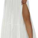 Milumia Women's High Waist Ruffle Hem Maxi Skirt Split Thigh High Beach Long Skirts, Medium Petite