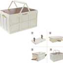 35l,large picnic basket,collapsible picnic basket,white basket withhandle,picnic supplies beach picnic basket picnic basket for 4-6,ldeal for home, kitchen, camping, picnic, beach, shopping, etc.