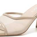 Women's Chunky Heel Mules Slip On Square Open Toe Mesh Sandals Summer Dressy Block Heeled Shoes for Vacation Party Wedding,Size: 7