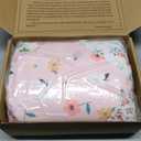 URBONUR Cute Floral Toddler Bedding Set for Girls, 4 Piece Bed-in-a-Bag Toddler Microfiber Comforter Sheet Set, Botanical Flowers Printed, All Season Easy Care