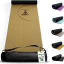 Zeesa Na Premium Natural Rubber Yoga Mat with Bag, Hot Yoga Mat Non Slip Grip, 4 mm Thin with Exceptional Cushioning due to Durable 2-Layer Design, Stretching and Home Workout, L 72 x W 24