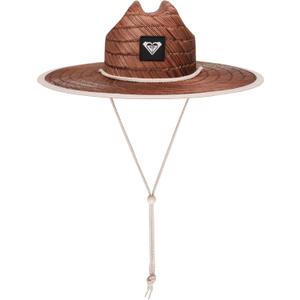 Roxy Women's Tomboy Woven Straw Hat | Wide Brim | Adjustable | Sun Protection | Beach | Vacation | Natural (Medium-Large, Beige)