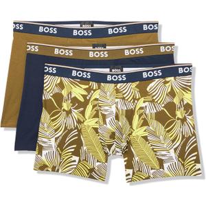 BOSS Men's 3-pack Multi Color Bold Logo Boxer Briefs (L)
